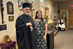 His Eminence Archbishop Elpidophoros and HACCM Executive Director Maria Phoutrides Carter